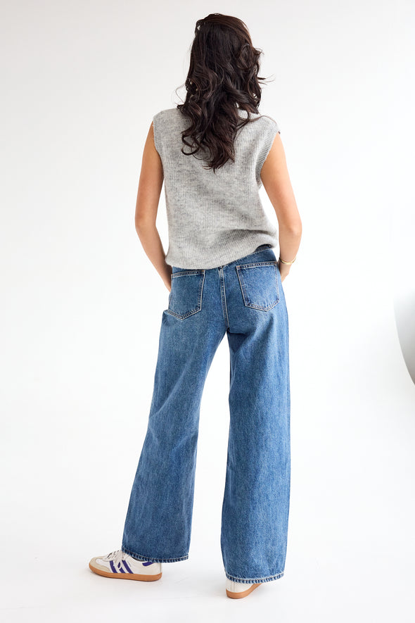 Celestin Denim Mid Wide Dark Blue