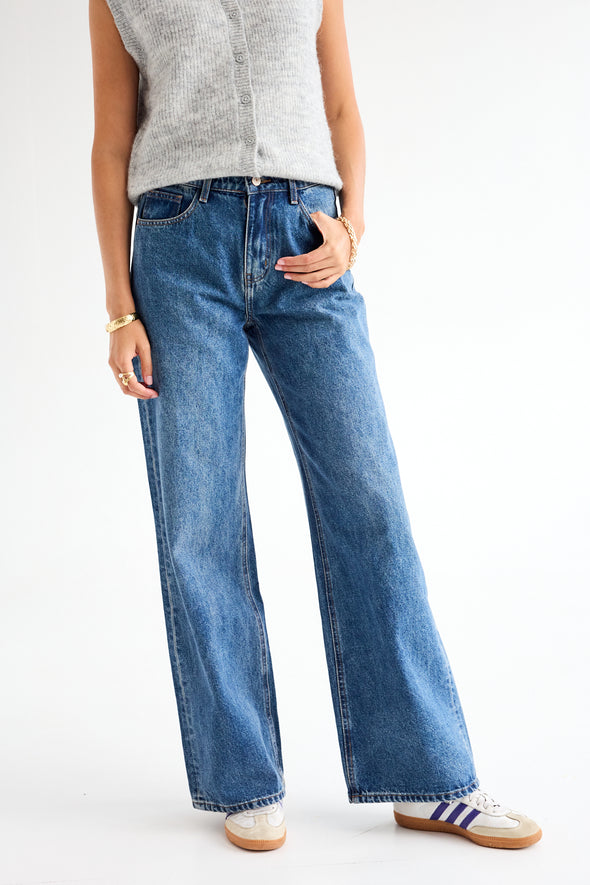 Celestin Denim Mid Wide Dark Blue