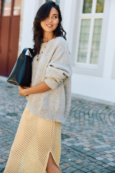 Vitow Knit Light Grey Melange