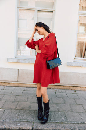 Amida Short Dress Red Checks