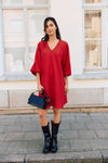 Amida Short Dress Red Checks