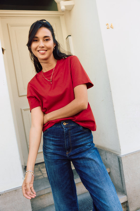 Essential SS Boxy Tee Equestrian Red
