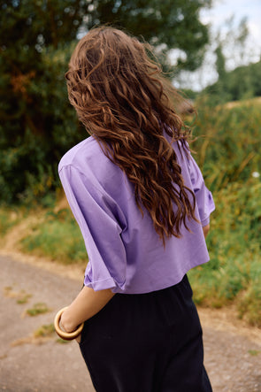 Babe Cropped T-Shirt Lila