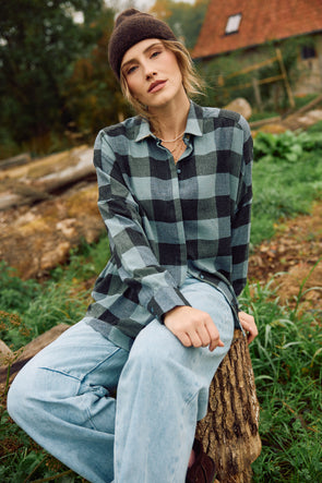 Deliwool Shirt Smocky Blue