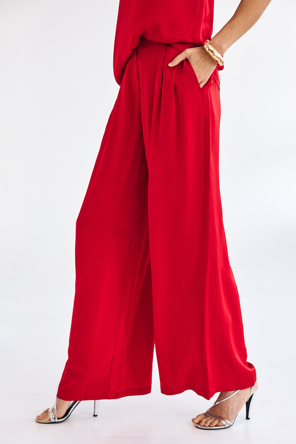 Leonore Wide Trousers Red