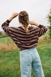 PREORDER Samuel LS Polo Coffee Stripes
