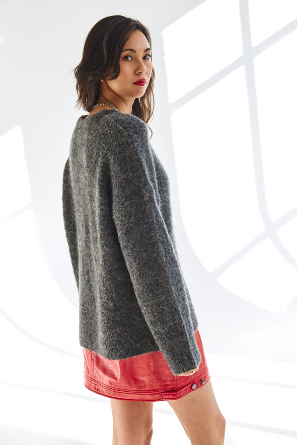 Haven LS Knit Dark Grey Melange