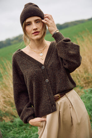 Sweet Monroe Cardigan Dark Stone