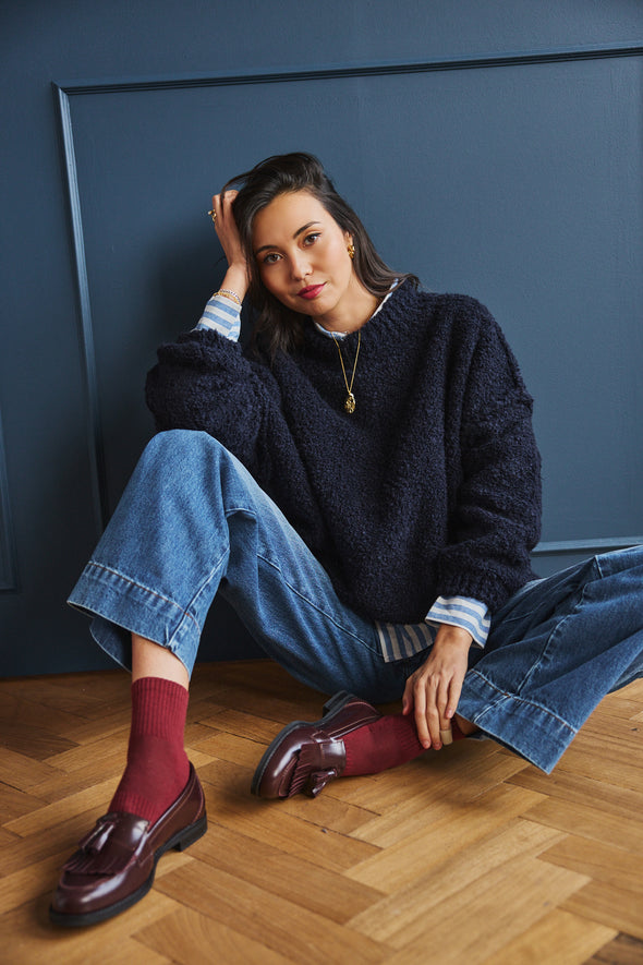 Noah Teddy Knit Navy