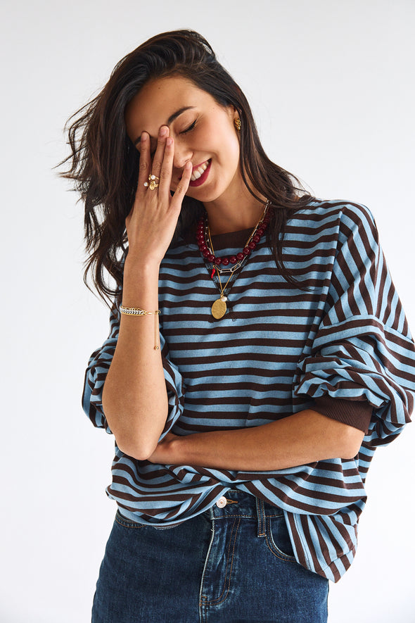 Jérome LS Top Coffee/Blue