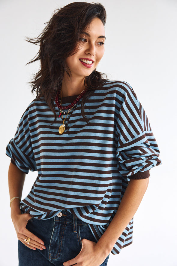 Jérome LS Top Coffee/Blue