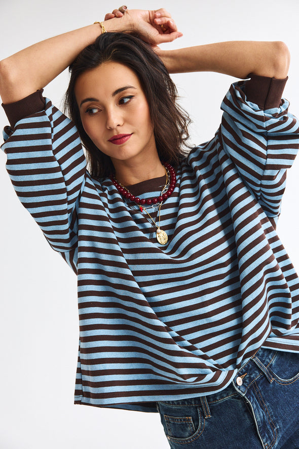 Jérome LS Top Coffee/Blue