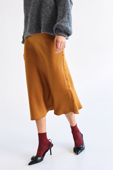 Lena Midi Skirt Golden Brown