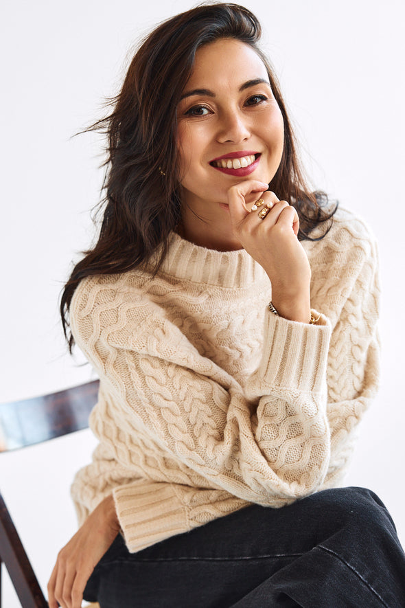 Nelly Batsleeve Cable Knit