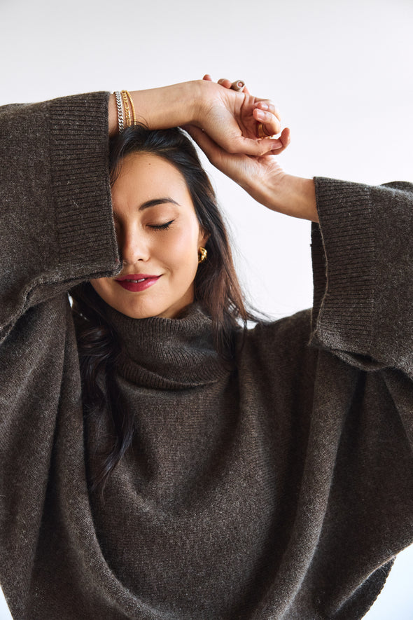 Elina Knit Cape Rollneck