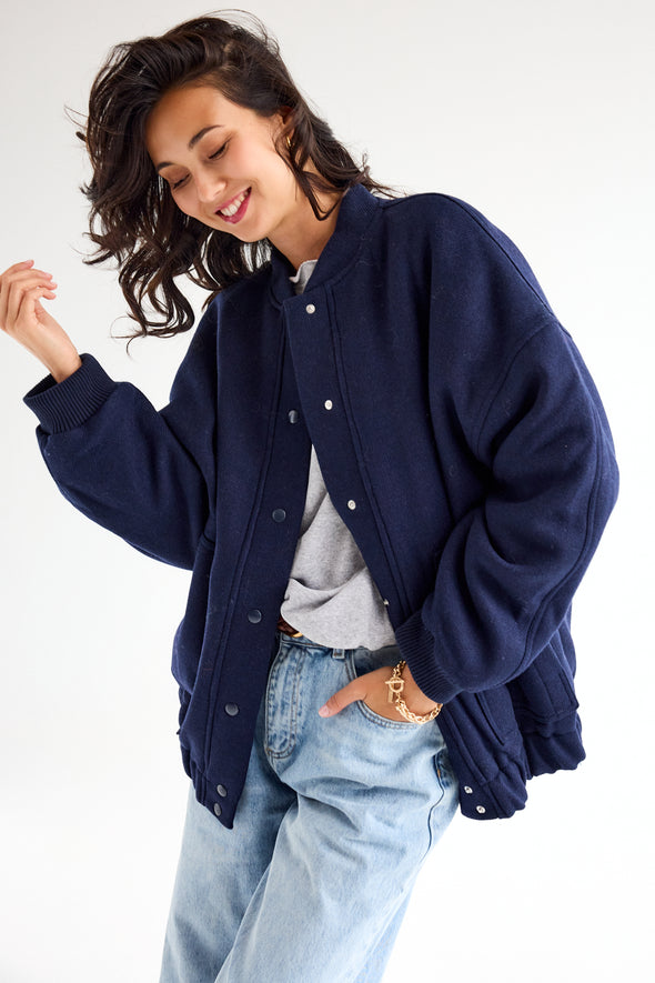 Clara Bomber Navy