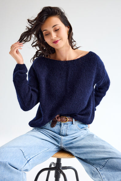 Alice Reversible Knit Navy
