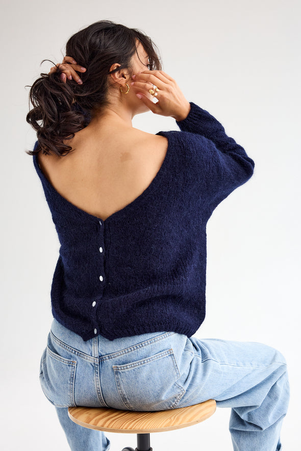 Alice Reversible Knit Navy