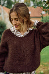 Noah V Teddy Knit Chocolate