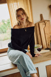 Sawa Offshoulder Sweater Black