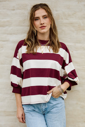 Dakota LS Sweater Burgundy