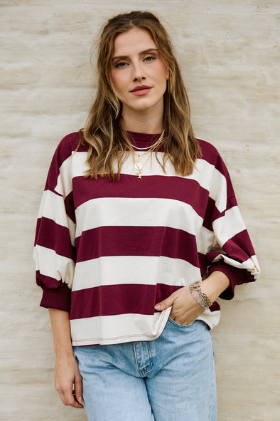 Dakota LS Sweater Burgundy