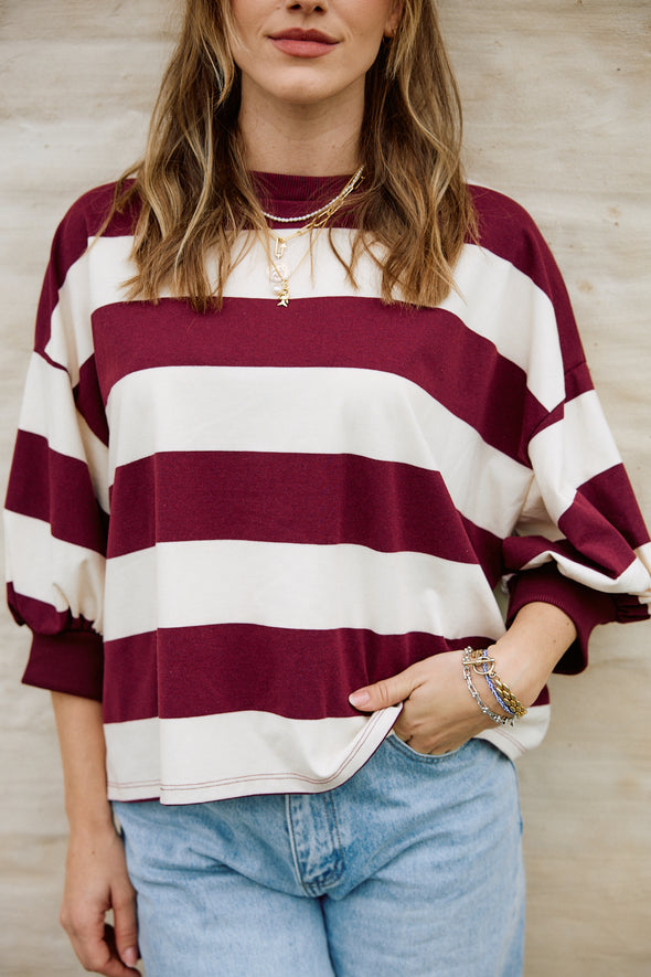 Dakota LS Sweater Burgundy
