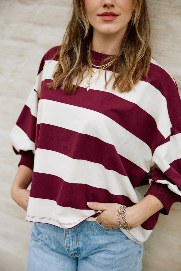 Dakota LS Sweater Burgundy