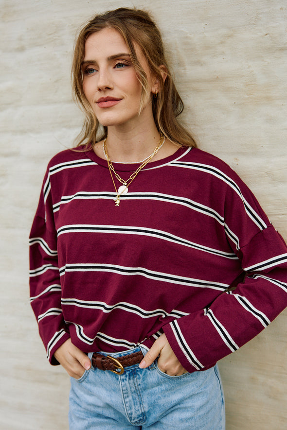 Farrow LS Top Bordeaux