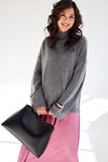 Cille Cashmere High Neck Knit Medium Grey