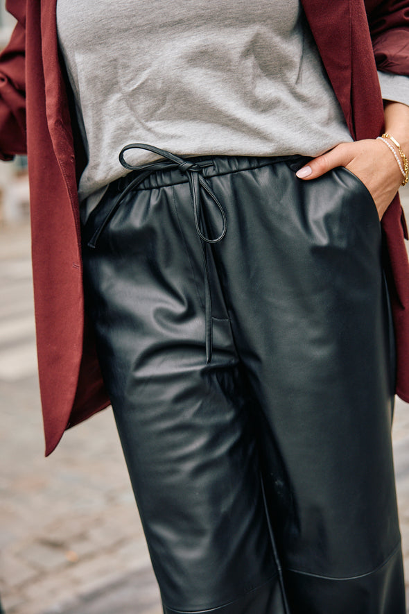 Jannah PU Trousers Black