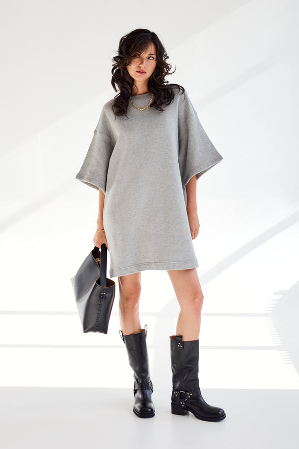 Mae Dress Grey Melange