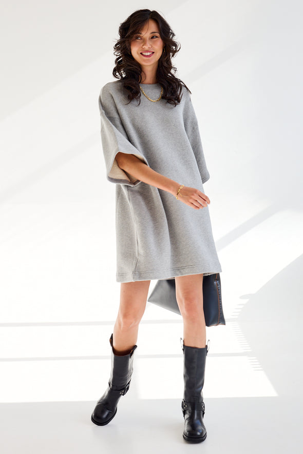 Mae Dress Grey Melange