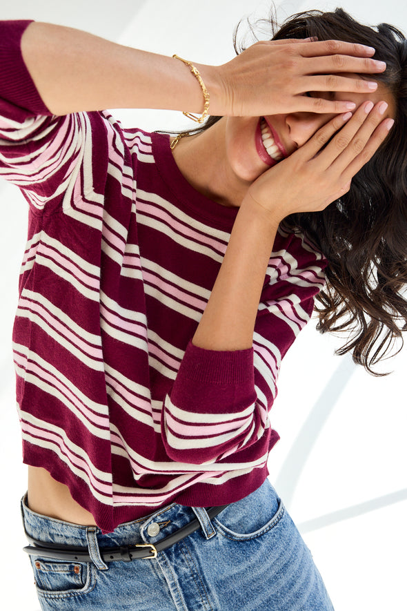 PREORDER Jef Top Bordeaux/Rose