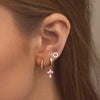 Doris Pink Cross Enamel Earring