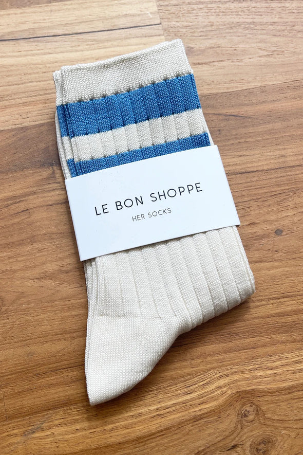 Her Varsity Socks Blue