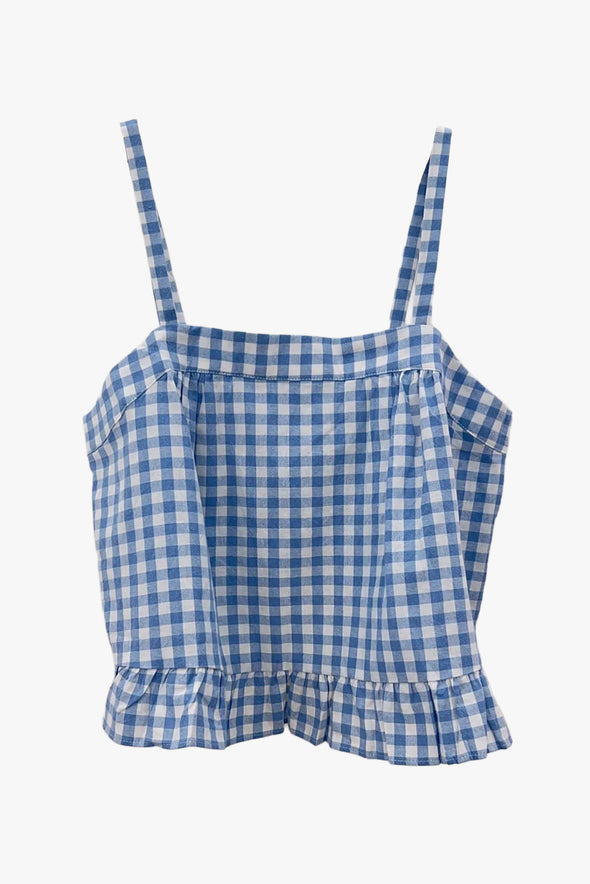 Eliza Vichy Top Blue