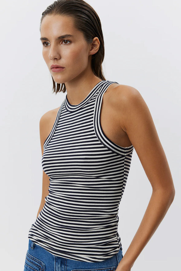 Jullie Stripe Top Navy