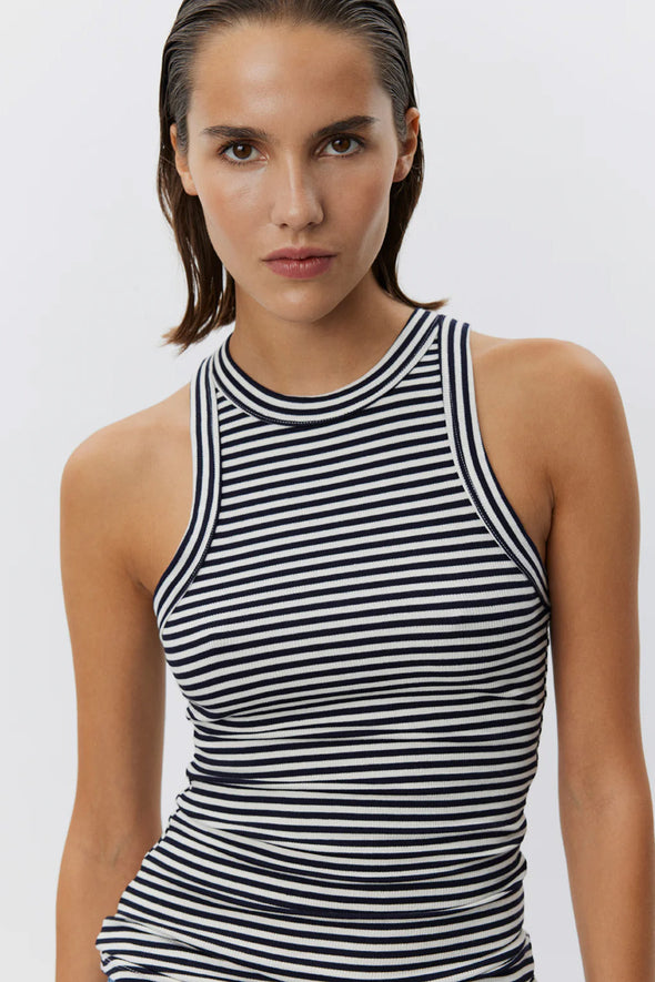 Jullie Stripe Top Navy