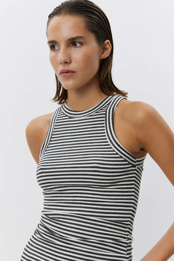 Jullie Top Dark Grey Stripe