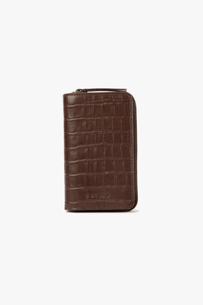 Jett Wallet Chocolate Croco Leather