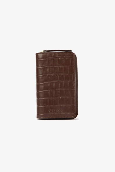 Jett Wallet Chocolate Croco Leather