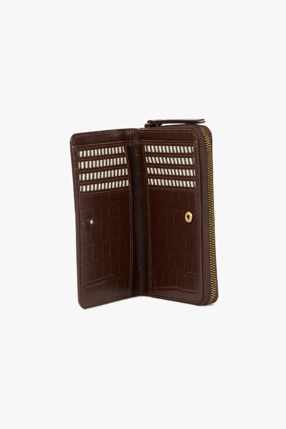 Jett Wallet Chocolate Croco Leather