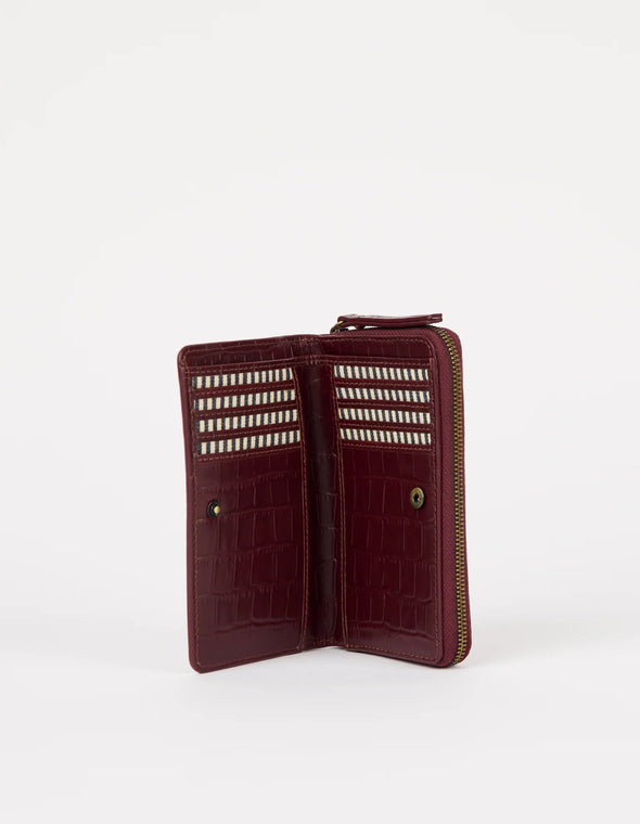 Jett Wallet Dark Cherry Croco