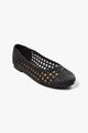 Linda Leather Ballerina Black
