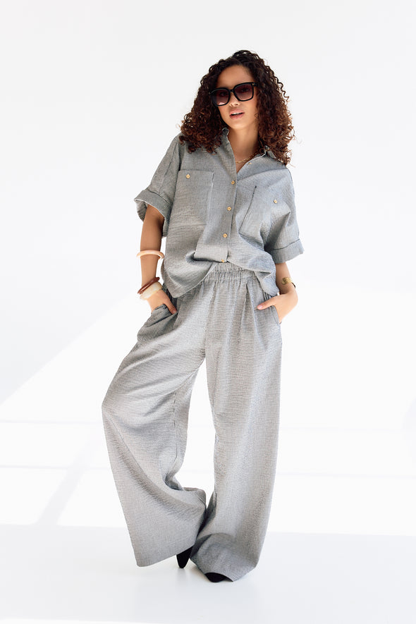 Ridooseer Wide Leg Pants Coutil Blue