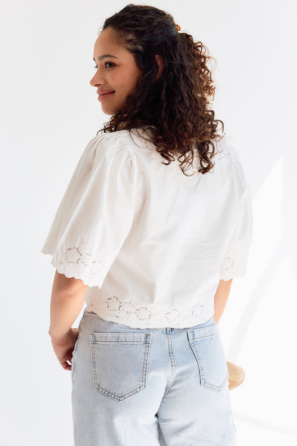 Amory V-Neck Top Cloud Dancer