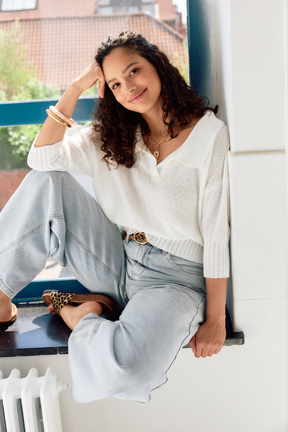 Gabrielle Polo Top White