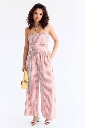 Pia Jumpsuit Red Stripes
