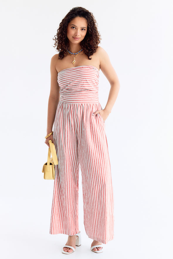 Pia Jumpsuit Red Stripes